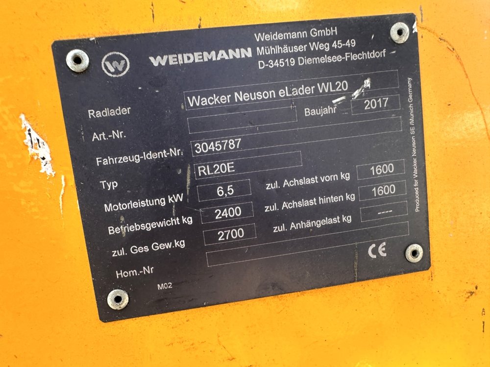 WACKER NEUSON-CHARGEUSE ELECTRIQUE WL20 SUR PNEUS – Image 14
