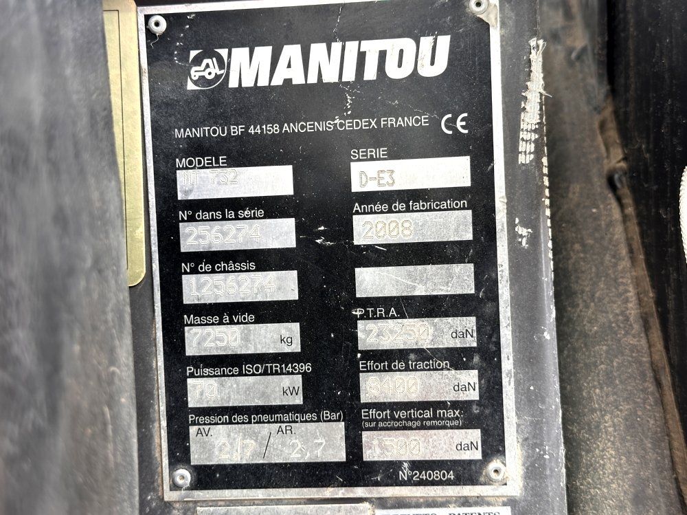 CHARIOT TELESCOPIQUE MANITOU MT732-2008 – Image 21